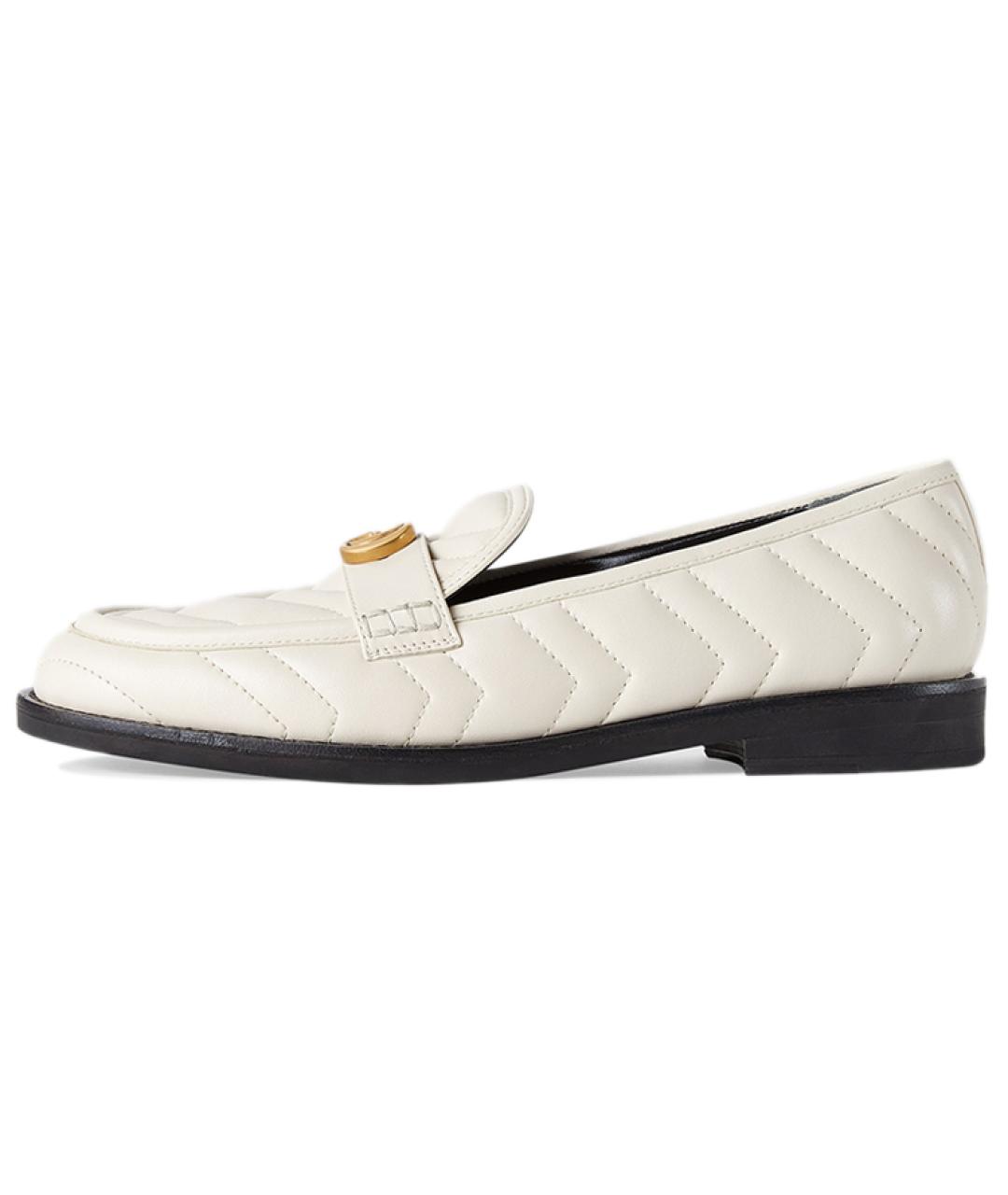 GUCCI Белые кожаные лоферы, фото 2