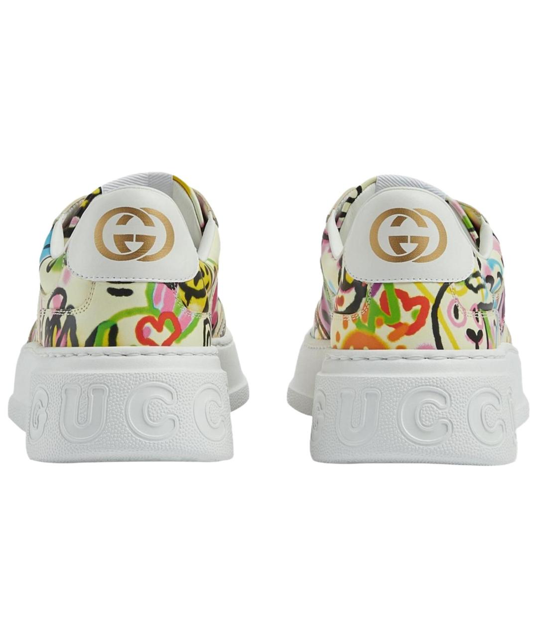 GUCCI Белые кожаные кроссовки, фото 5