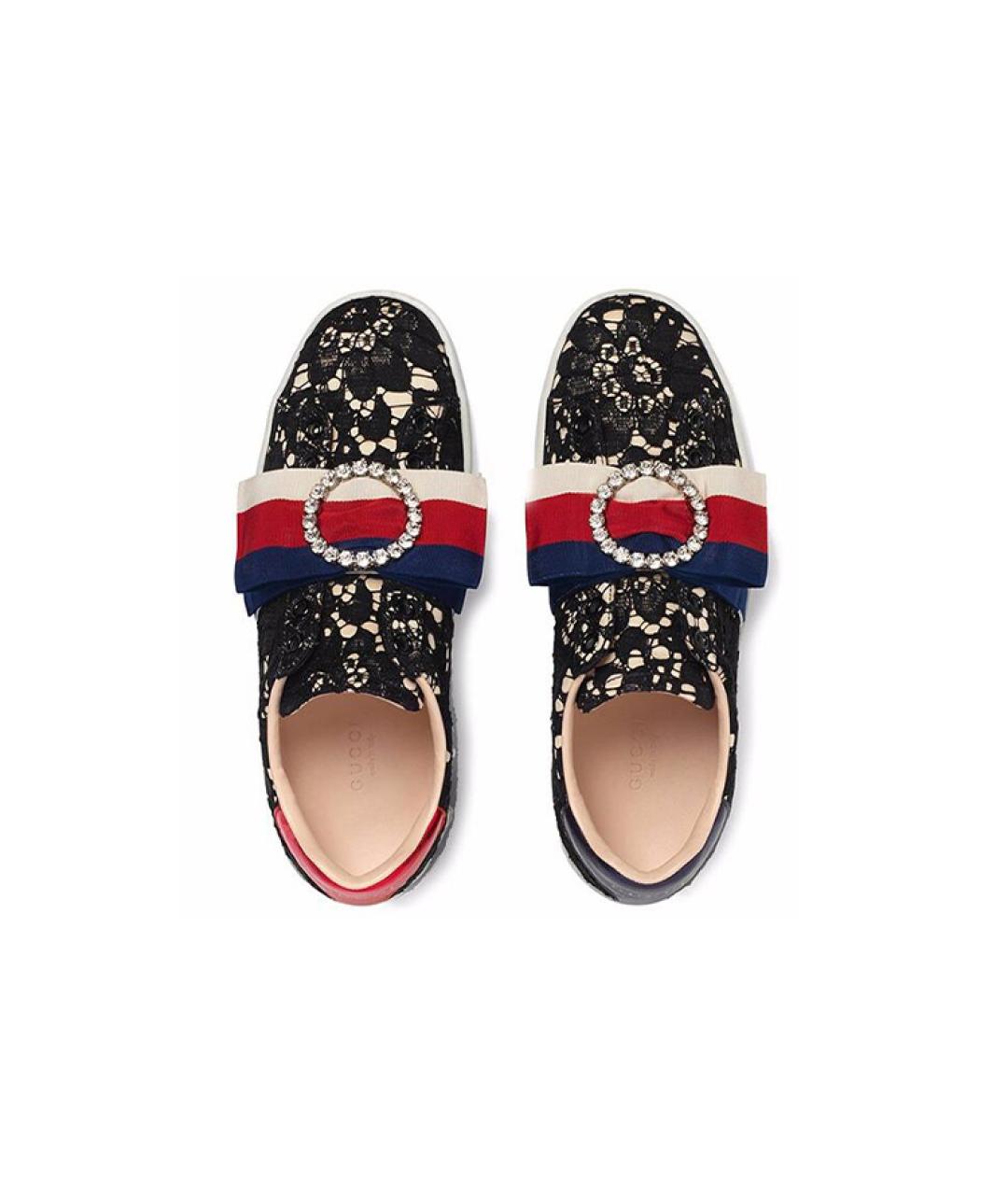 GUCCI Черные кожаные кроссовки, фото 3