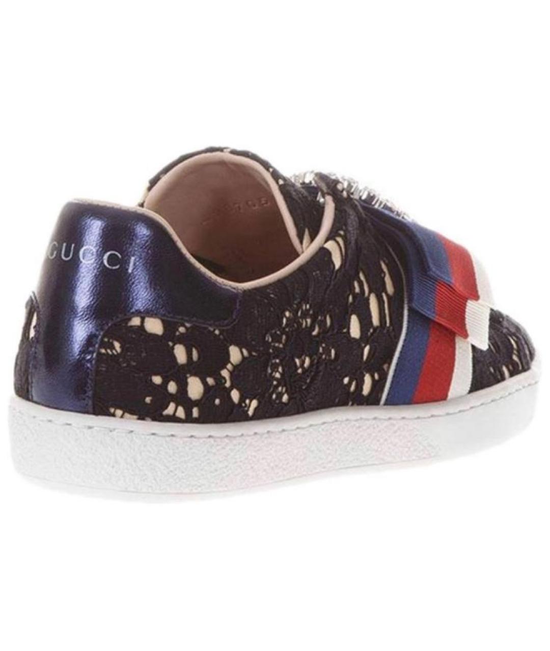 GUCCI Черные кожаные кроссовки, фото 4