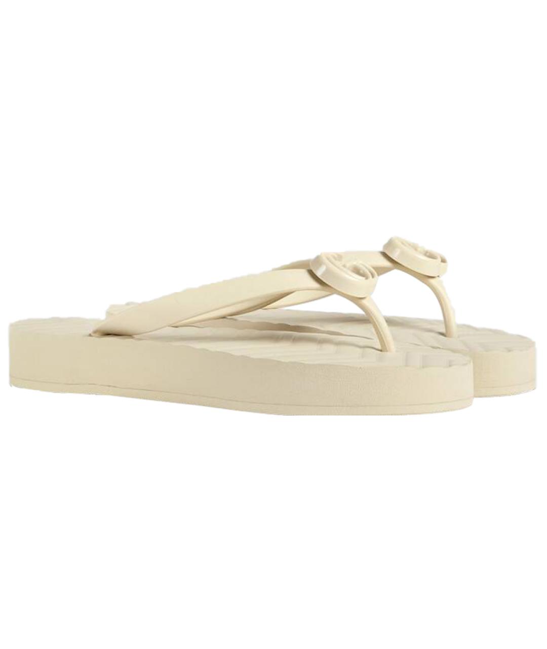 GUCCI Белые шлепанцы, фото 2