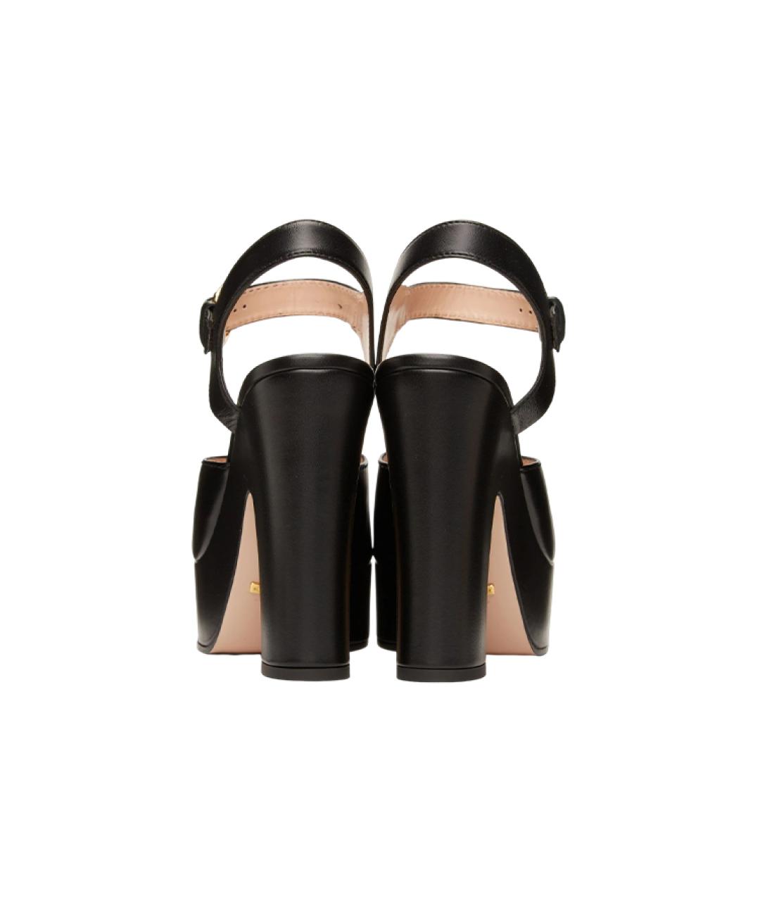 GUCCI Черные кожаные босоножки, фото 5