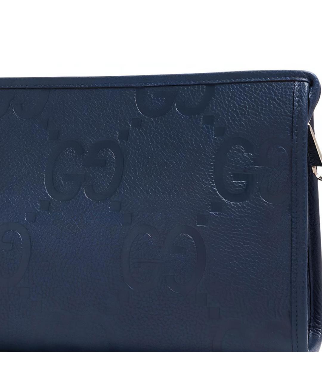 GUCCI Темно-синяя кожаная папка для документов, фото 3