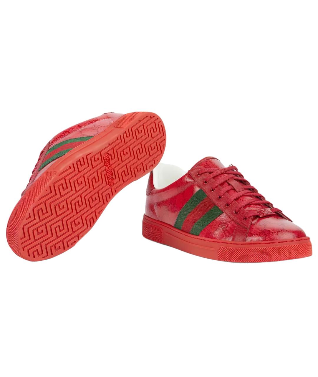 GUCCI Красные низкие кроссовки / кеды, фото 5