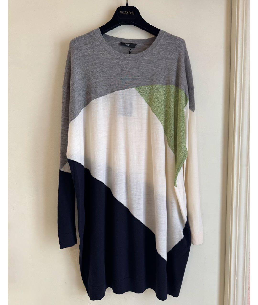 PAUL SMITH Мульти шерстяное повседневное платье, фото 9