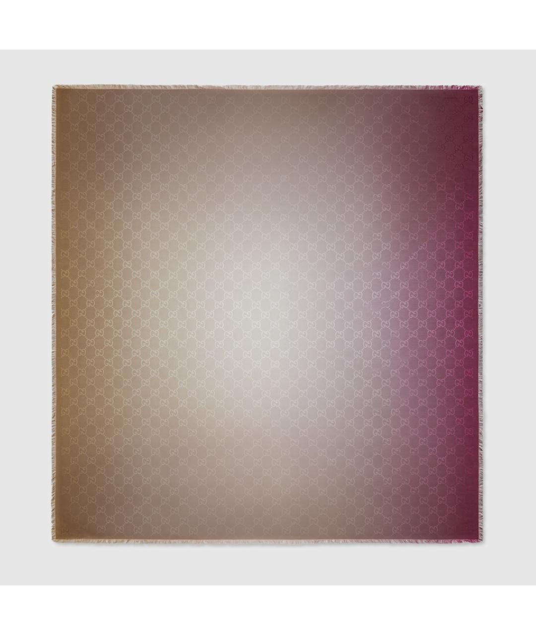GUCCI Розовый шелковый шарф, фото 2