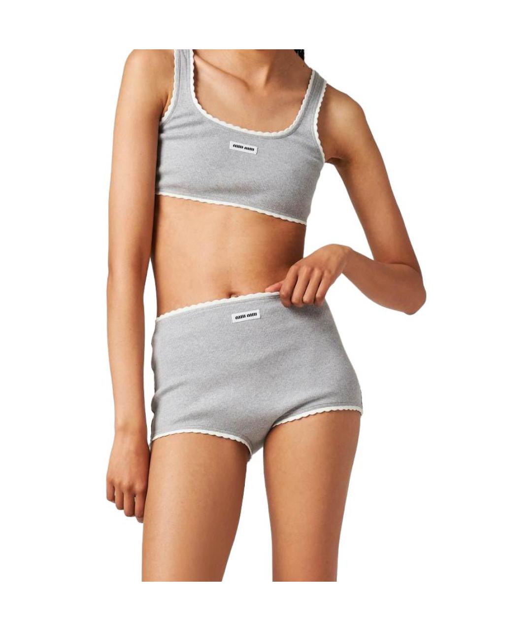 MIU MIU Серые трусы, фото 2