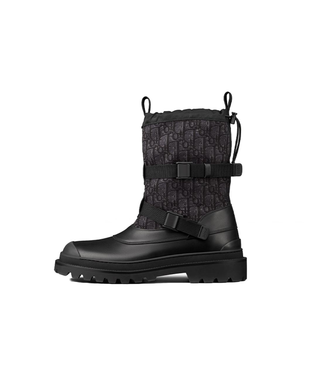 CHRISTIAN DIOR Черные кожаные высокие ботинки, фото 2