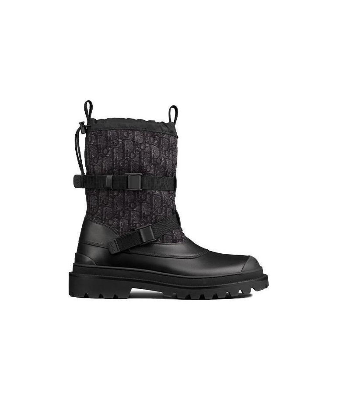 CHRISTIAN DIOR Черные кожаные высокие ботинки, фото 1