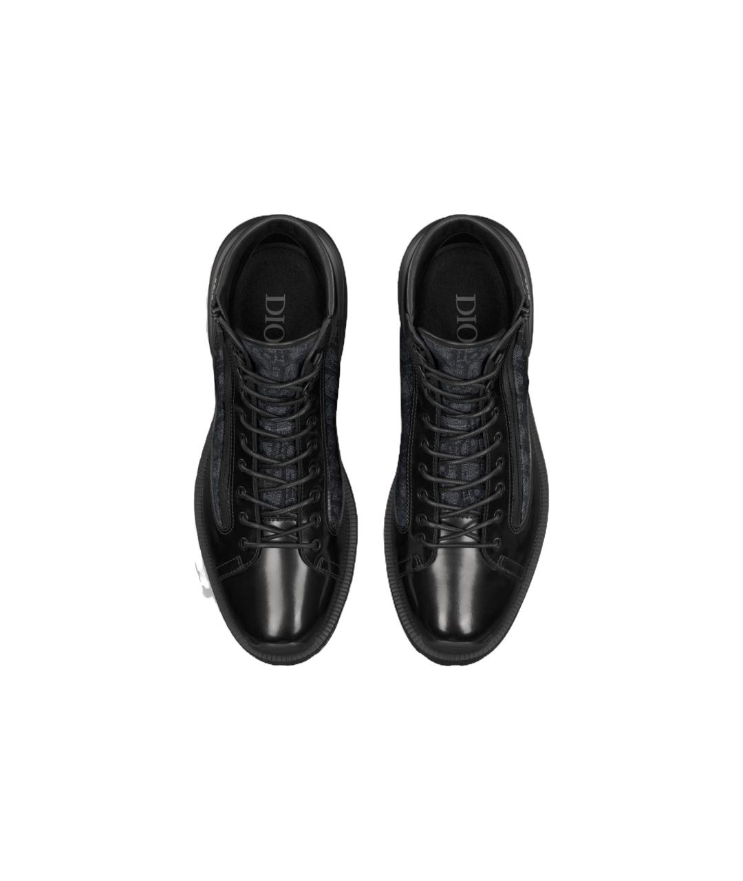 CHRISTIAN DIOR Черные кожаные высокие ботинки, фото 3