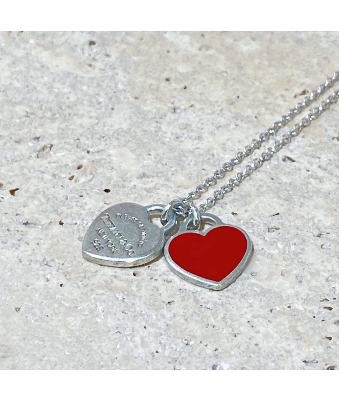 TIFFANY&CO Красная серебряная подвеска, фото 5