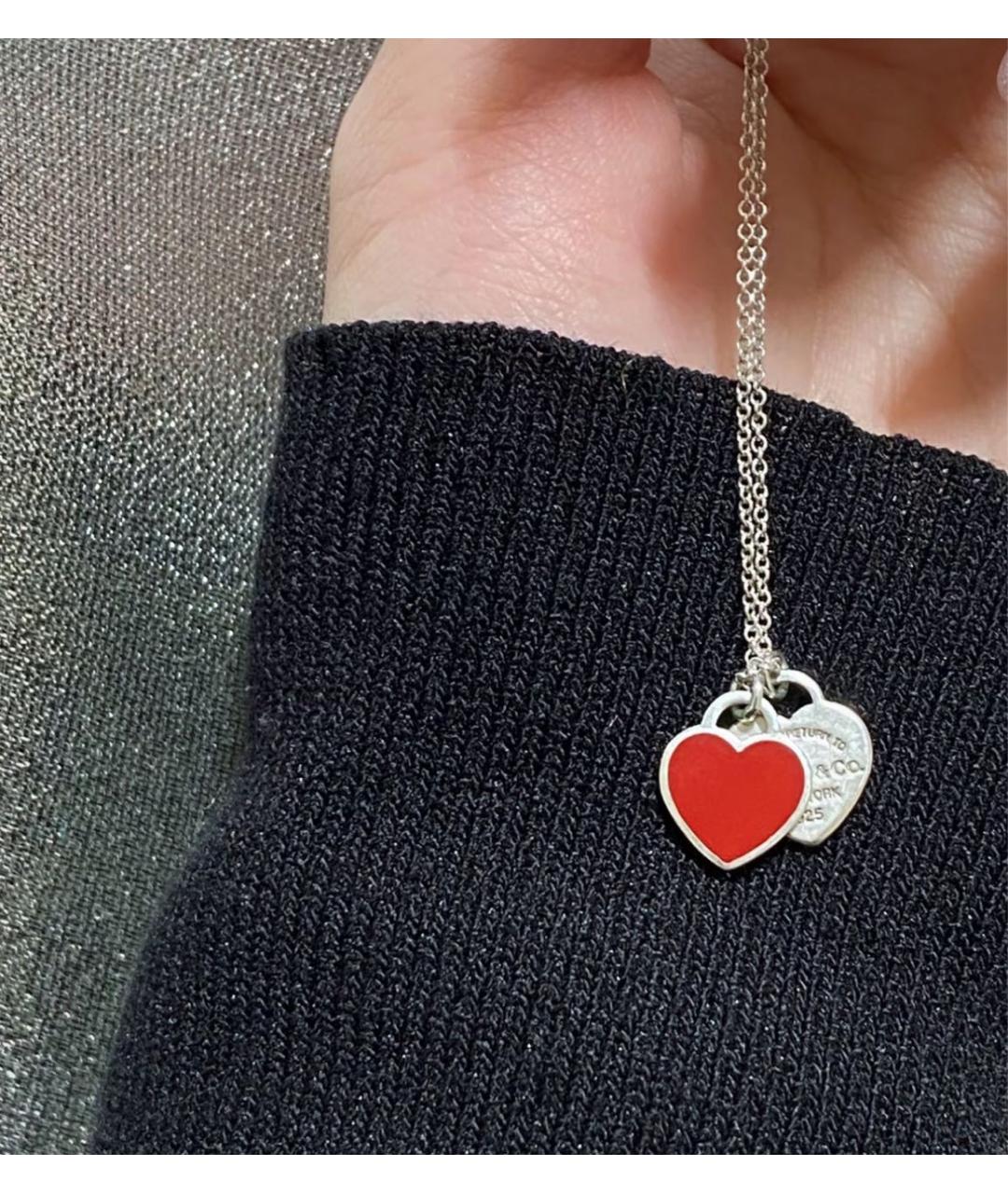 TIFFANY&CO Красная серебряная подвеска, фото 4