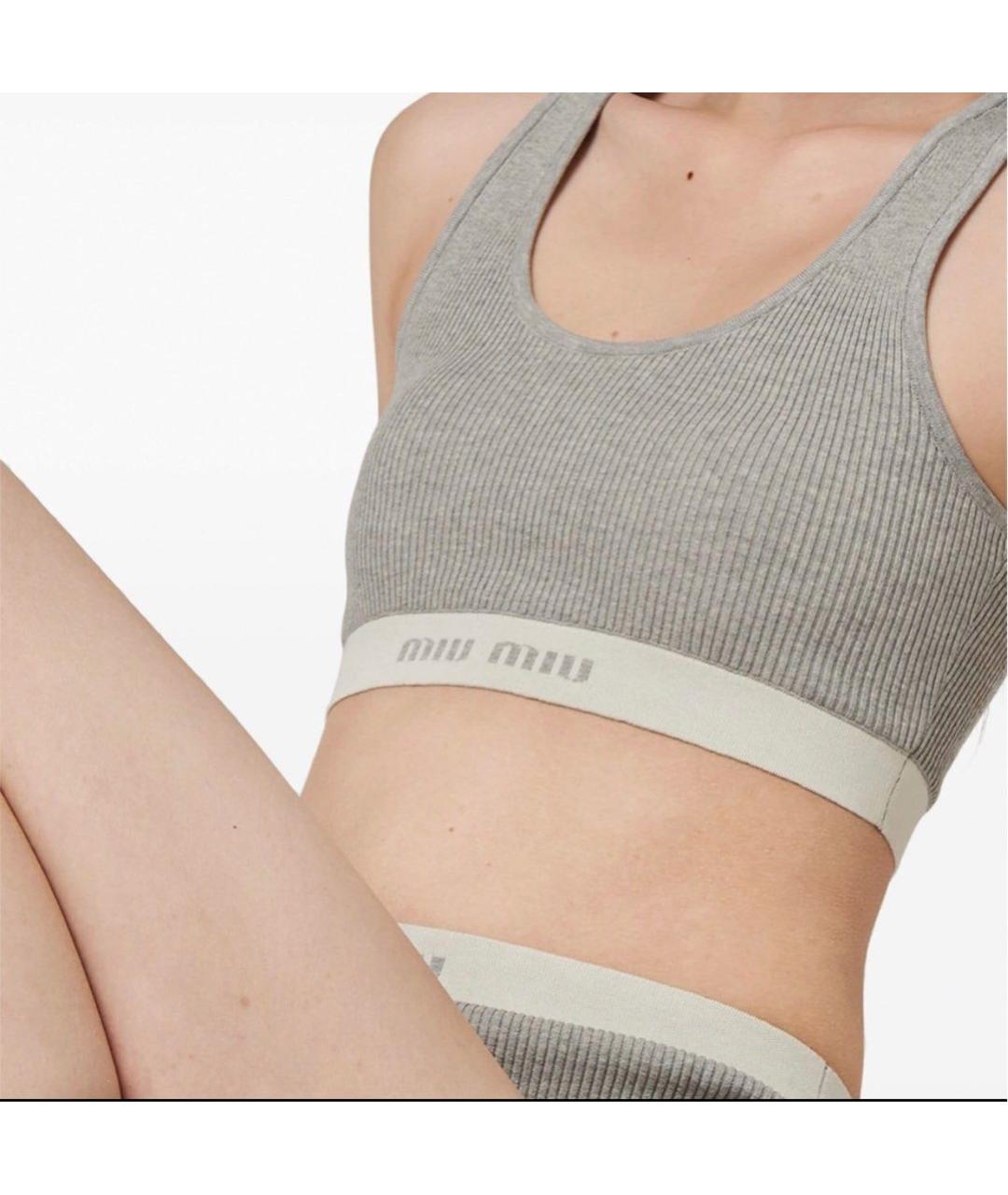 MIU MIU Серая майка, фото 3