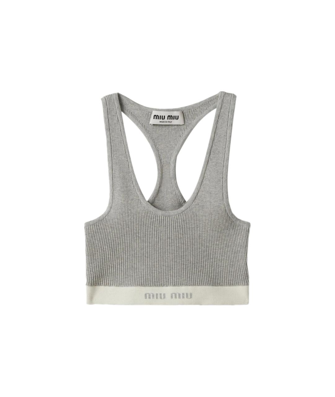 MIU MIU Серая майка, фото 1