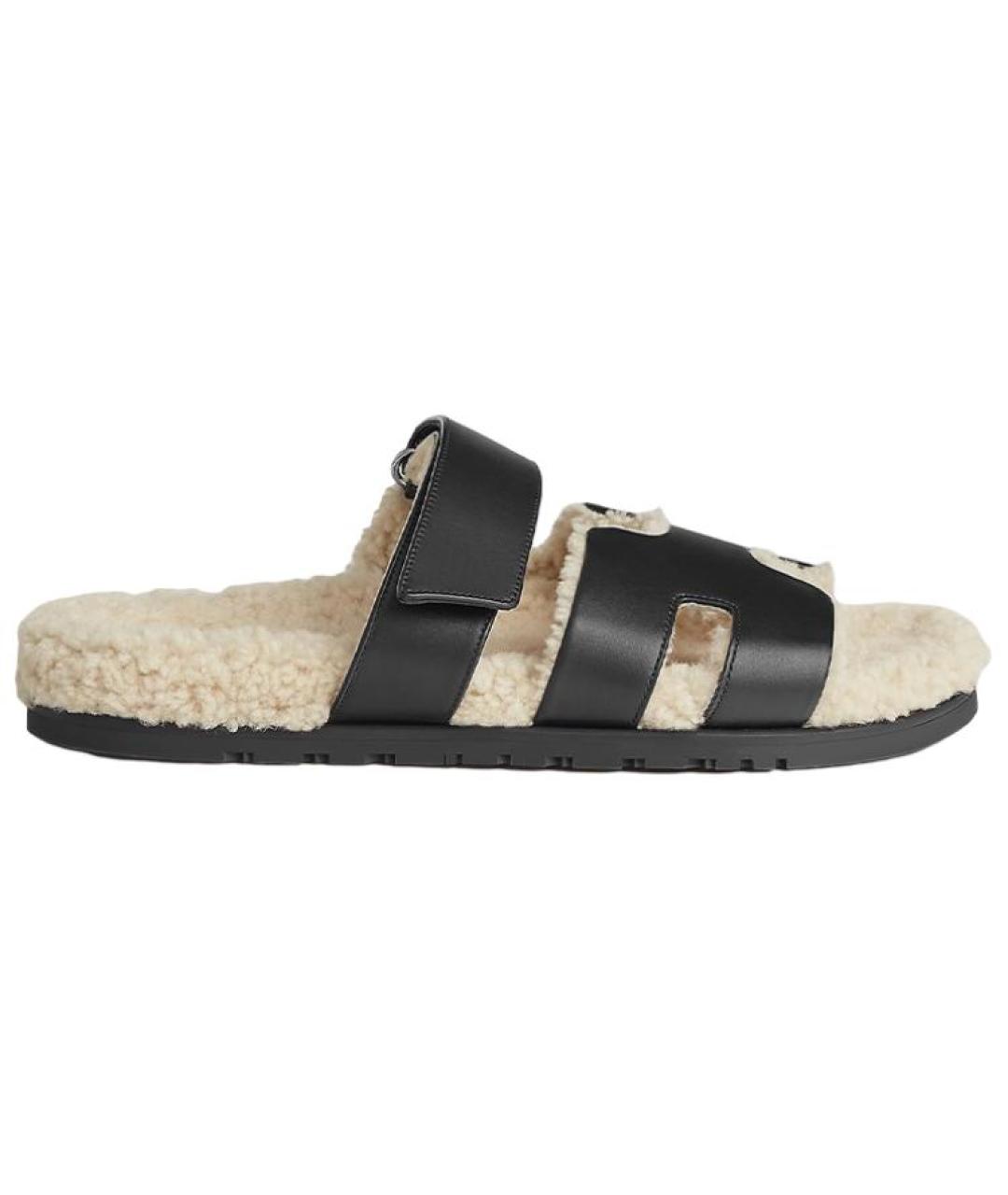 HERMES Черные сандалии, фото 1