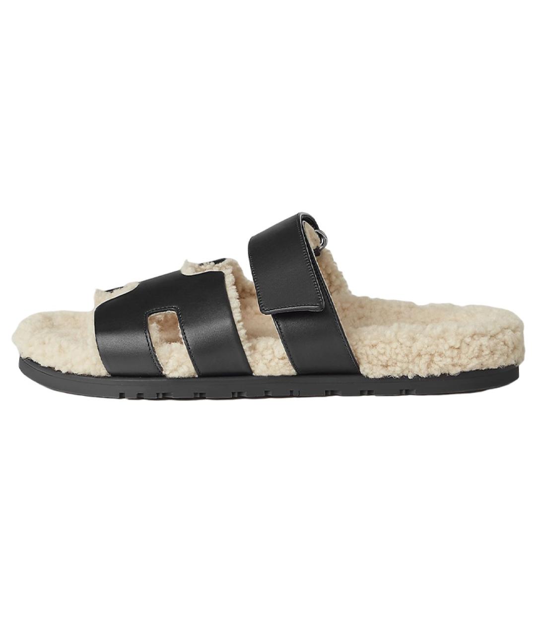 HERMES Черные сандалии, фото 2