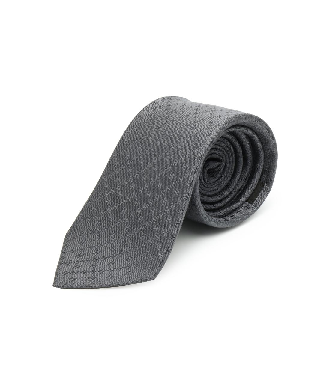 HERMES Серый галстук, фото 3