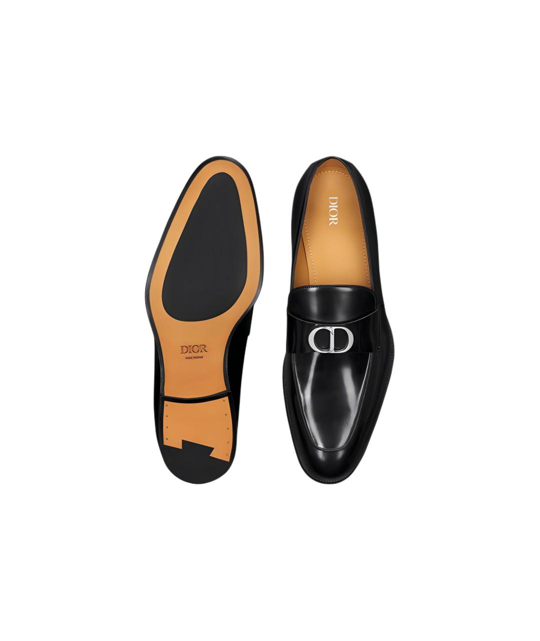 CHRISTIAN DIOR Черные кожаные лоферы, фото 5