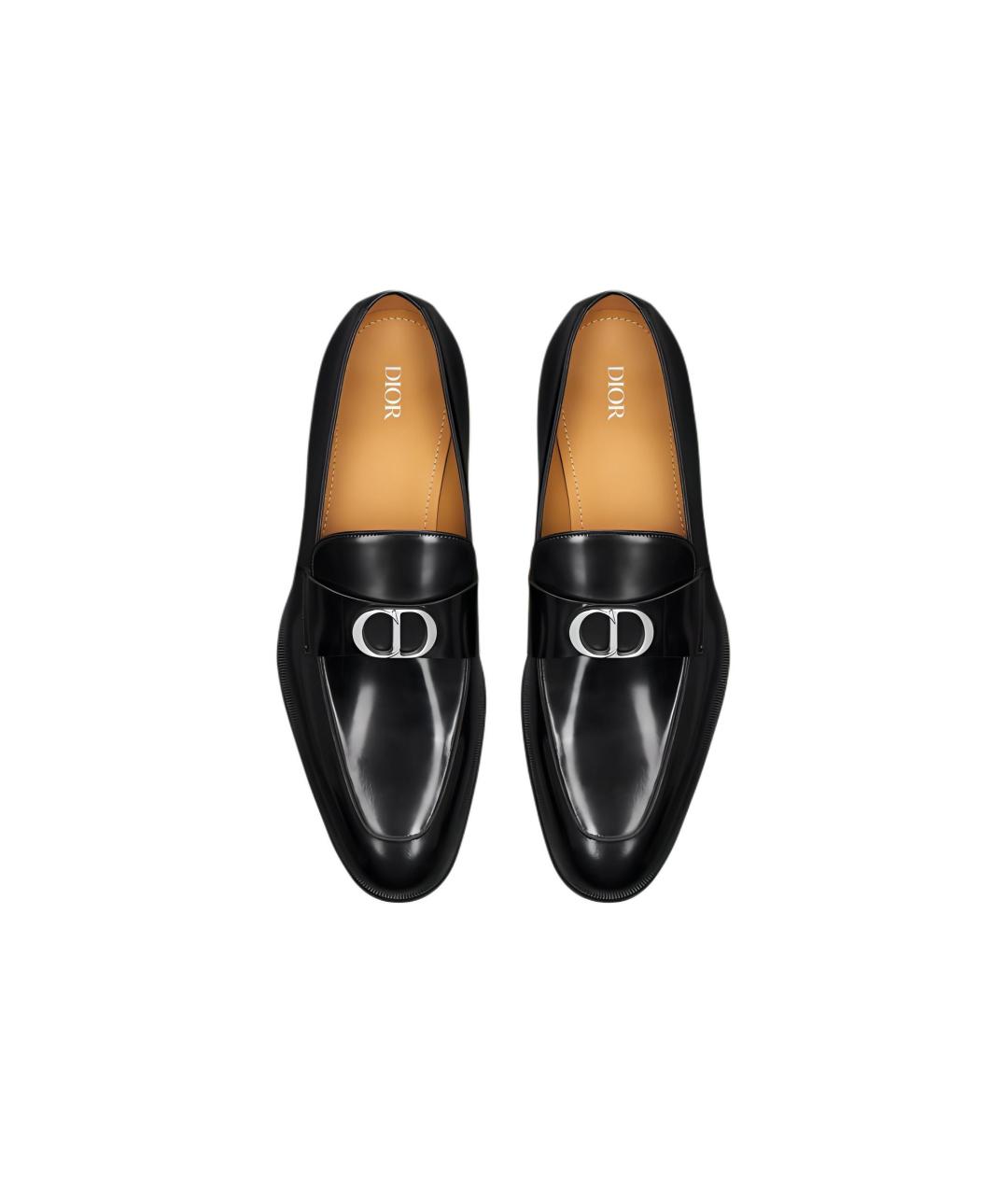 CHRISTIAN DIOR Черные кожаные лоферы, фото 4