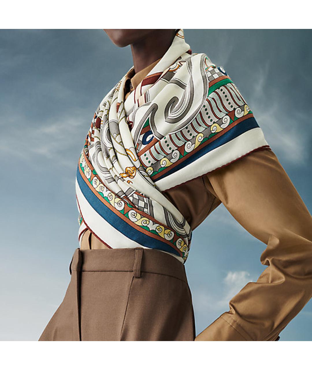 HERMES Мульти кашемировый платок, фото 2