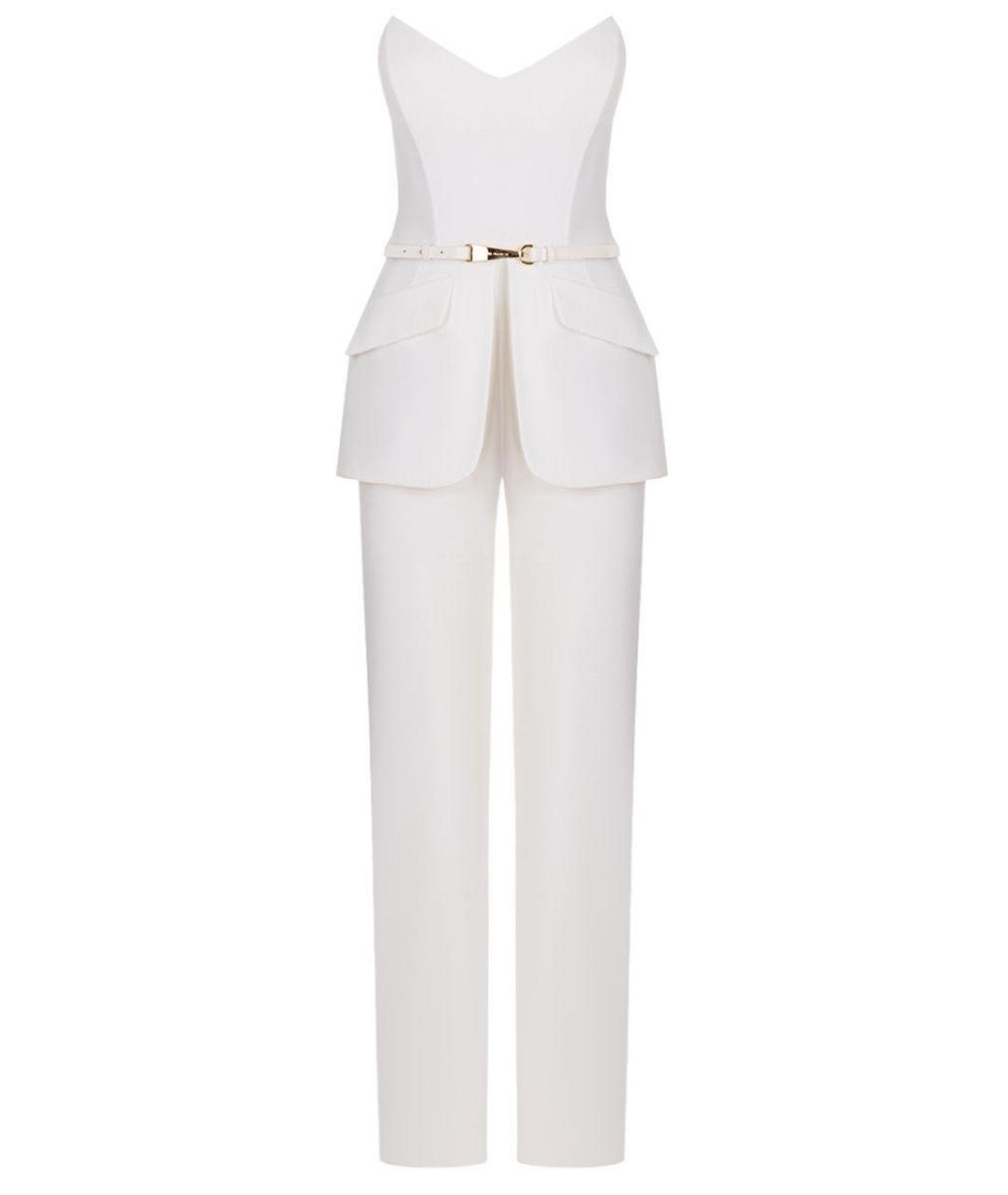 ELISABETTA FRANCHI Белый полиамидовый комбинезон, фото 1