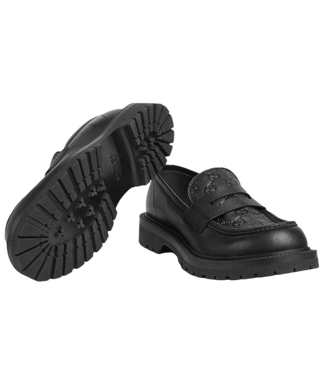 GUCCI Черные кожаные лоферы, фото 5