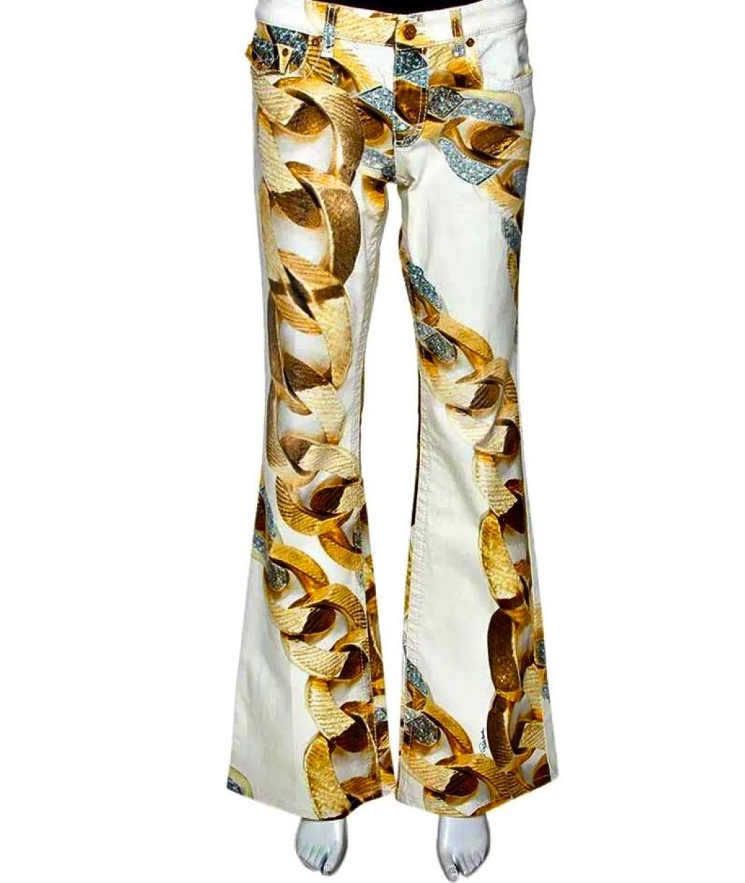 ROBERTO CAVALLI Бежевые хлопковые джинсы клеш, фото 5