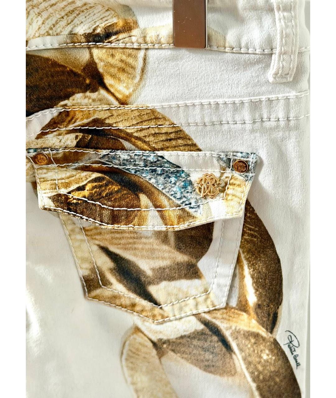 ROBERTO CAVALLI Бежевые хлопковые джинсы клеш, фото 3