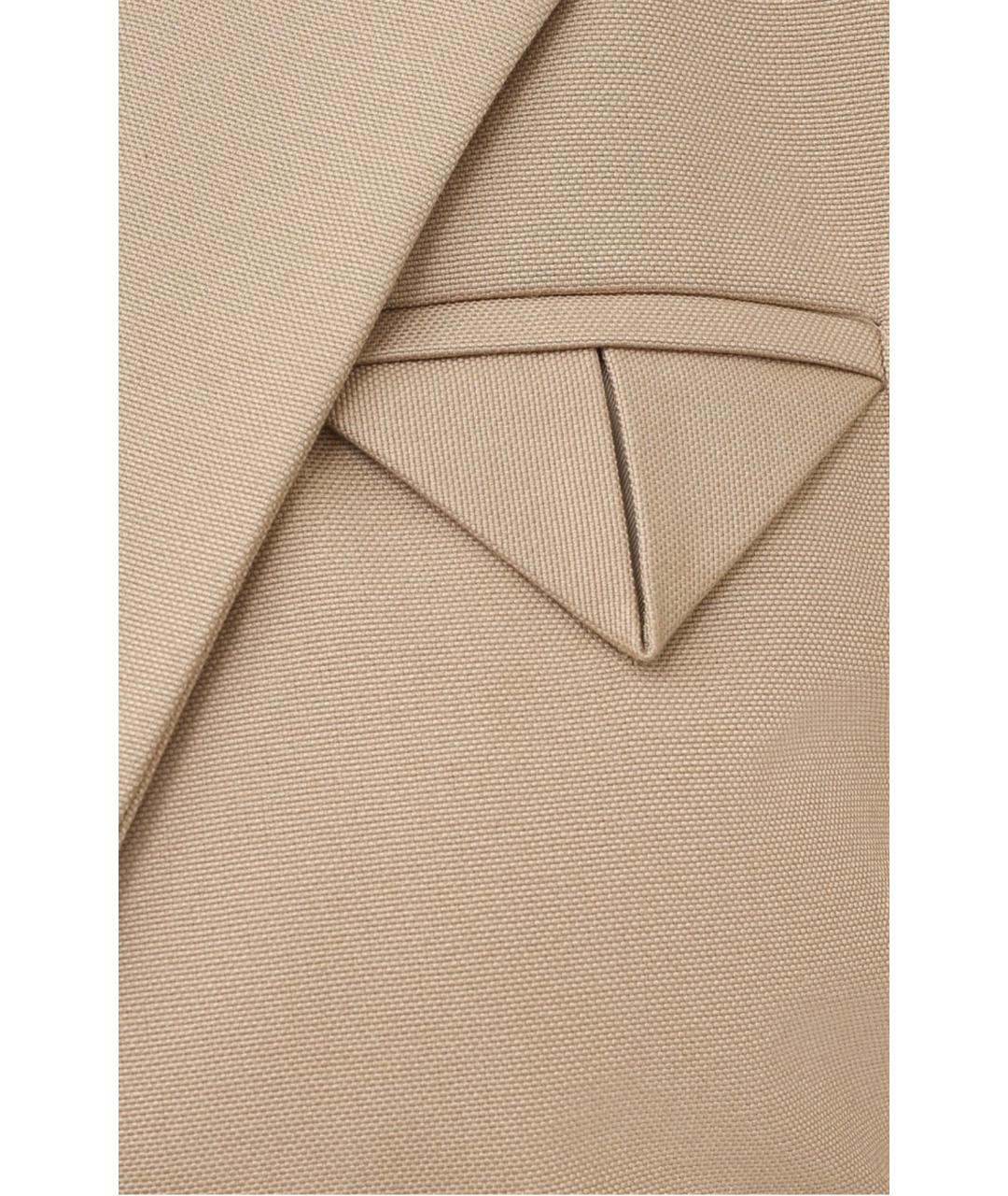 BOTTEGA VENETA Бежевое хлопковое пальто, фото 3