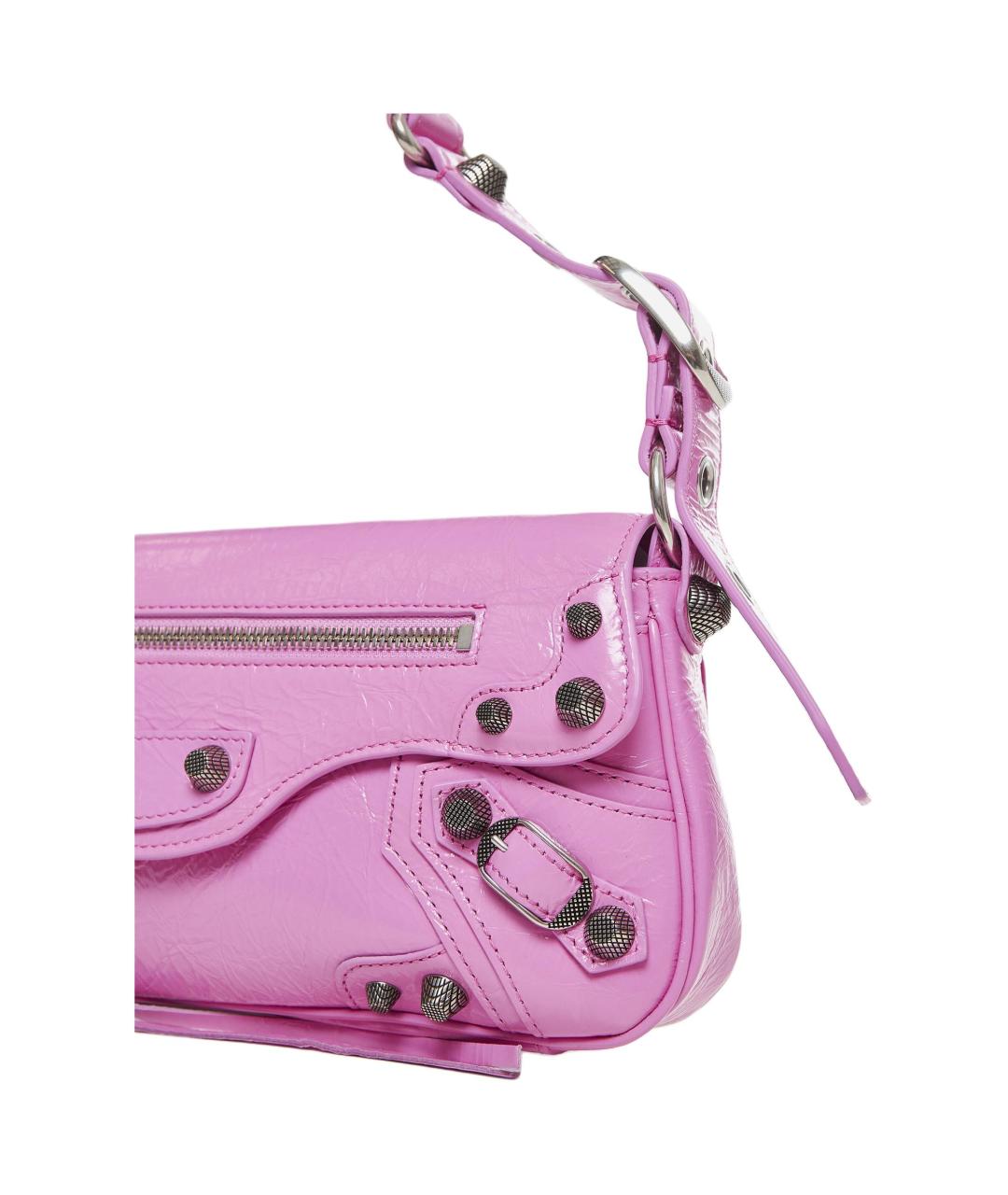 BALENCIAGA Розовая кожаная сумка через плечо, фото 4