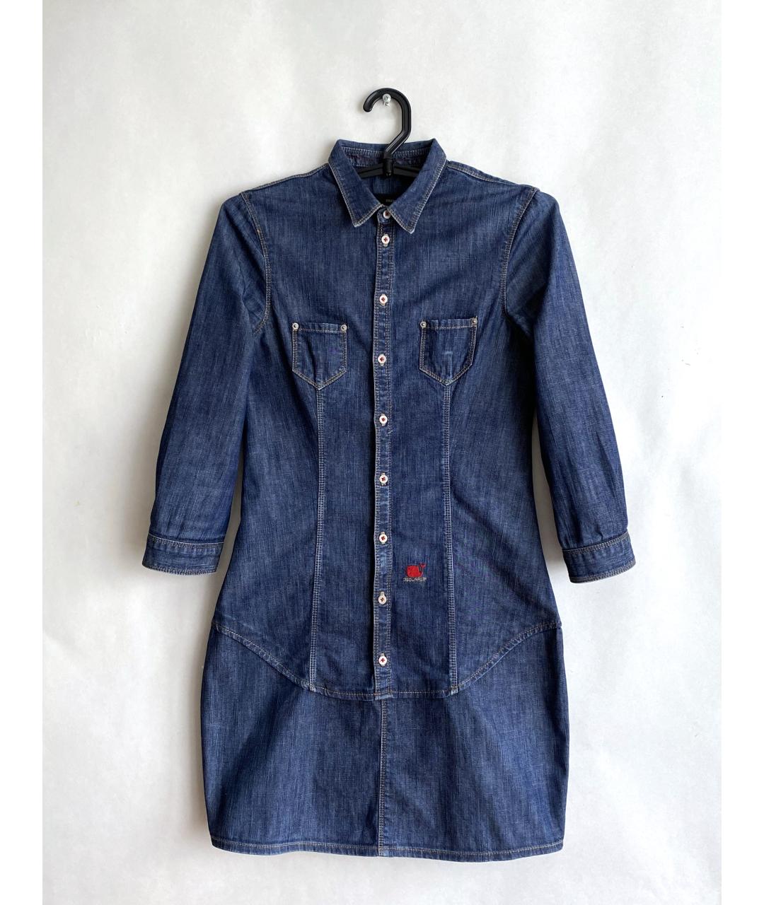 DSQUARED2 Темно-синее деним повседневное платье, фото 10