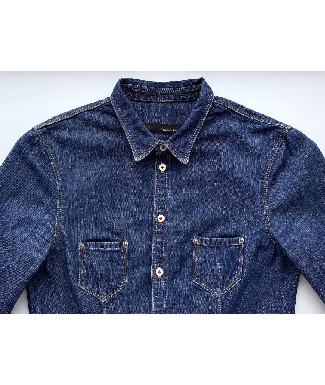 DSQUARED2 Темно-синее деним повседневное платье, фото 3