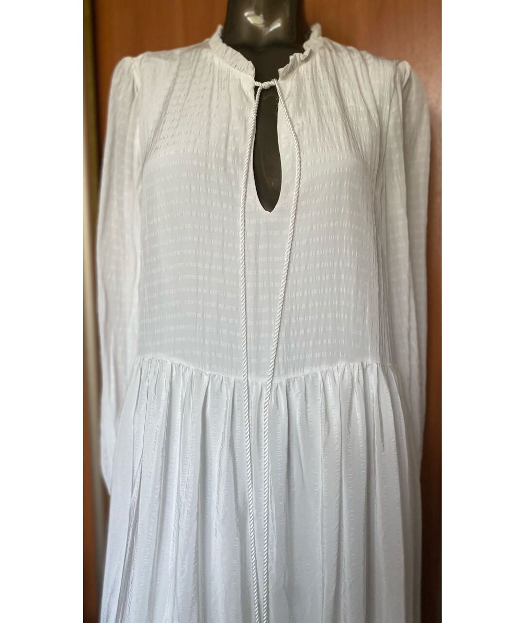 TWIN-SET Белое ацетатное повседневное платье, фото 6