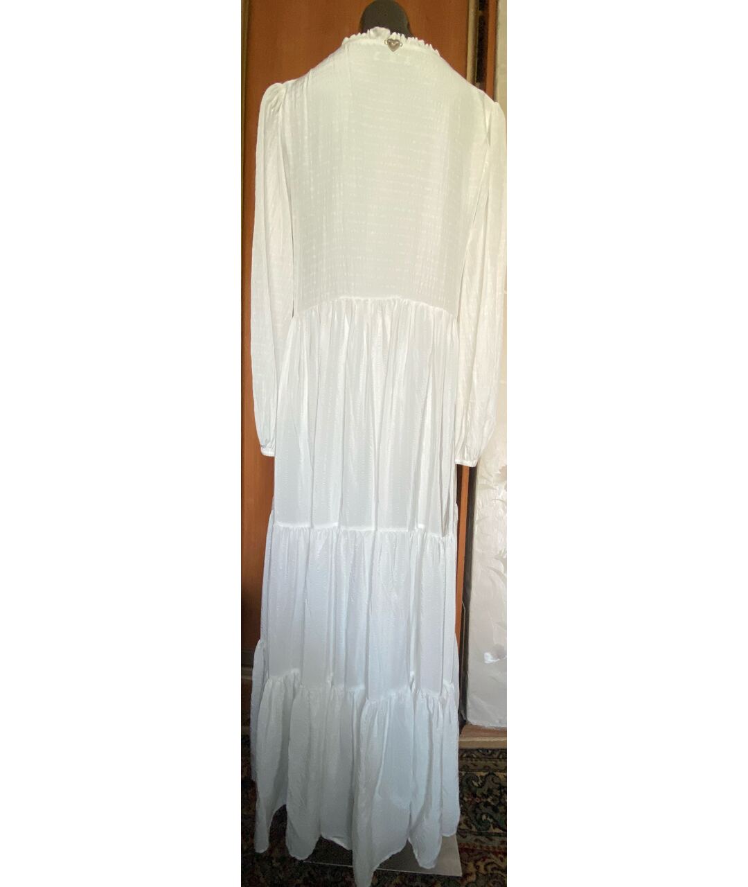 TWIN-SET Белое ацетатное повседневное платье, фото 2