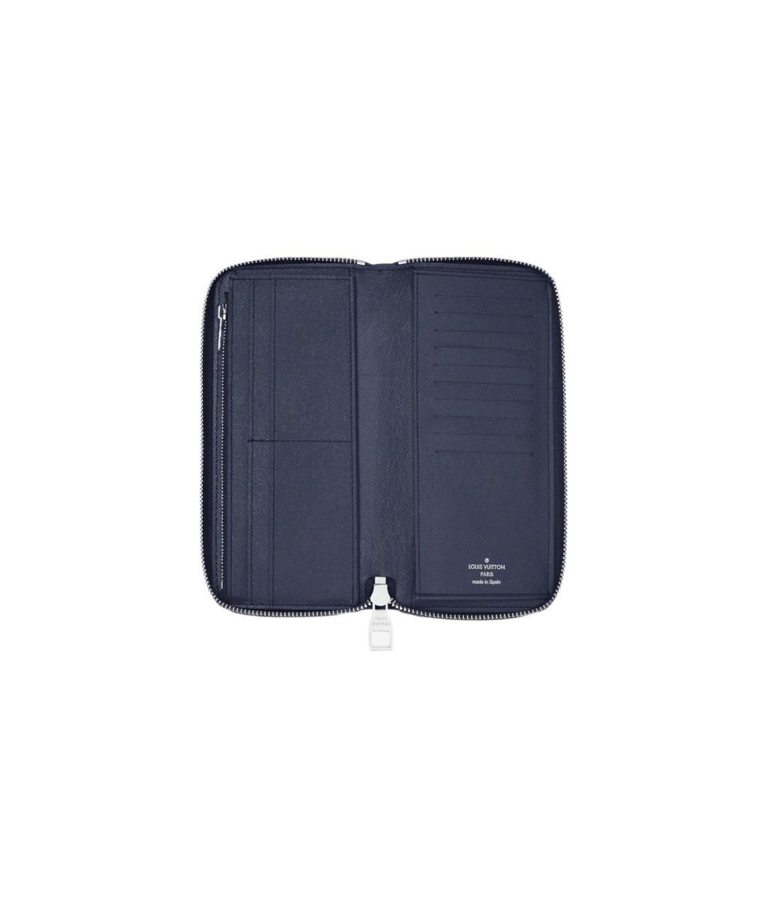 LOUIS VUITTON Темно-синий кожаный кошелек, фото 4