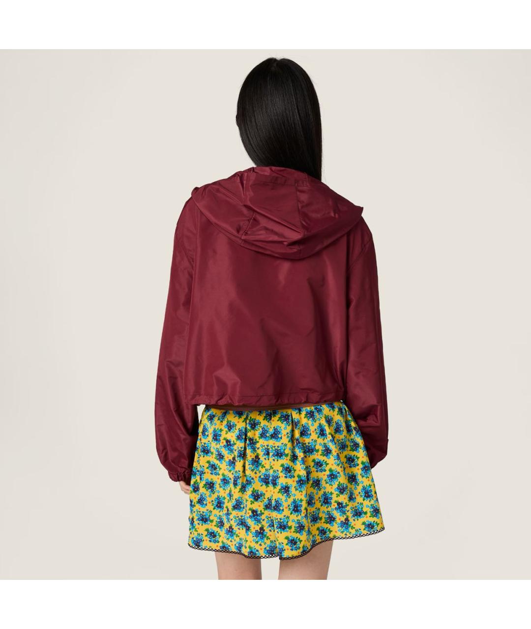 MIU MIU Бордовая полиэстеровая куртка, фото 3