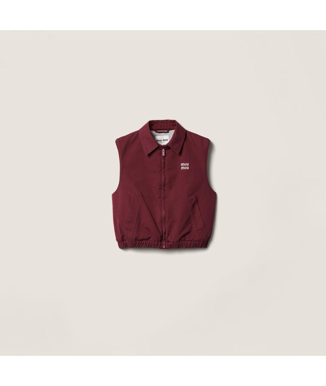 MIU MIU Бордовая полиэстеровая жилетка, фото 5