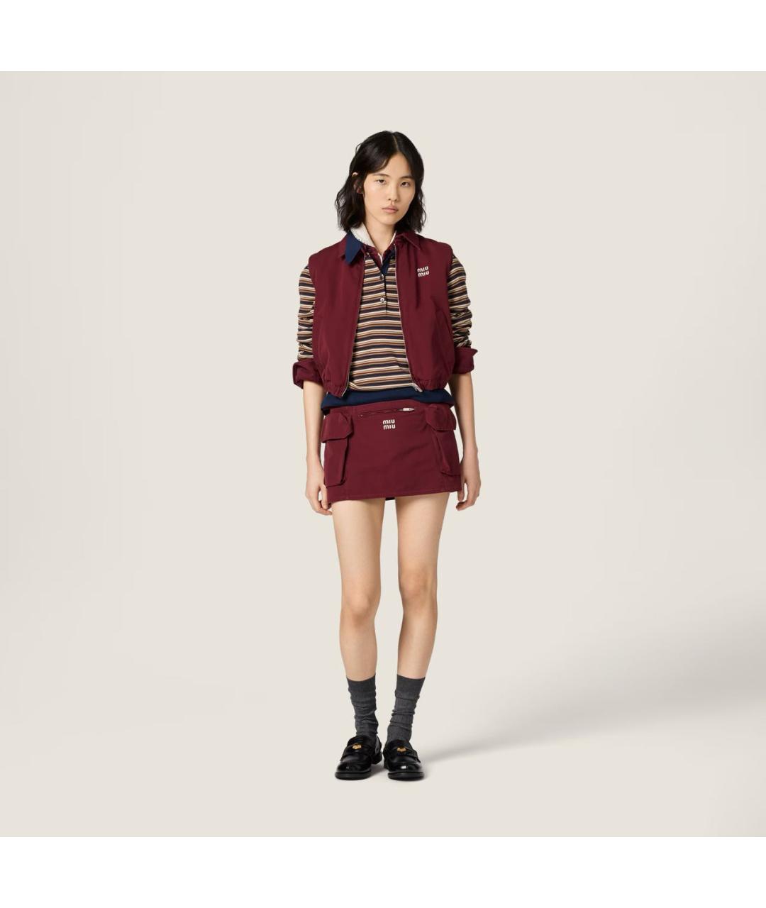 MIU MIU Бордовая полиэстеровая жилетка, фото 2