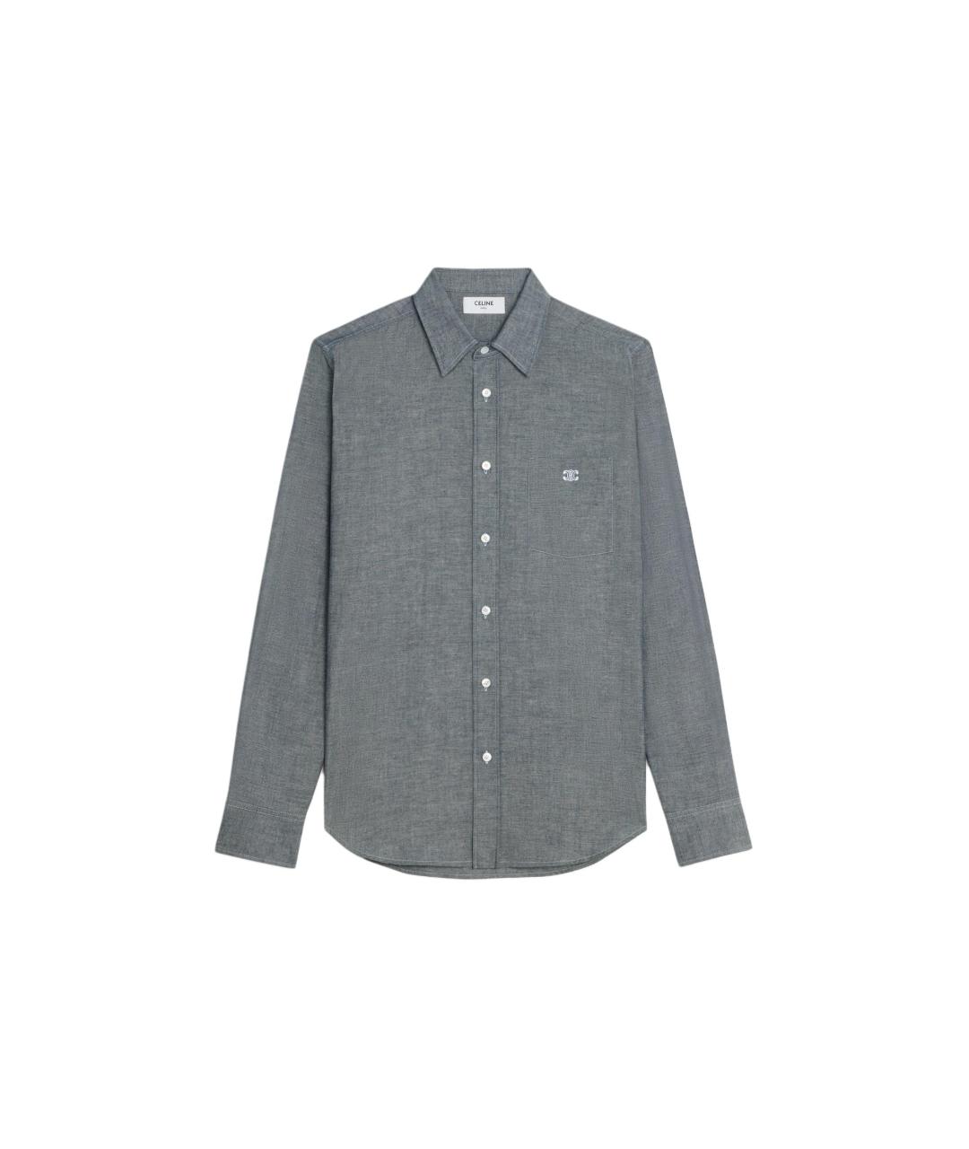 CELINE Серая хлопковая классическая рубашка, фото 3