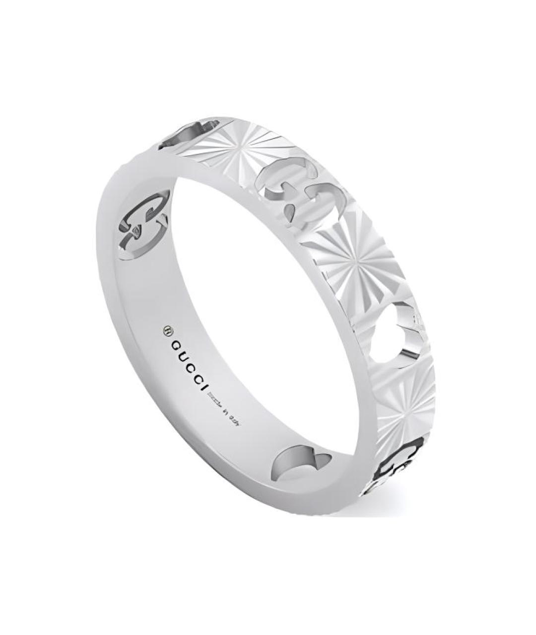 GUCCI Серебряное кольцо из белого золота, фото 2