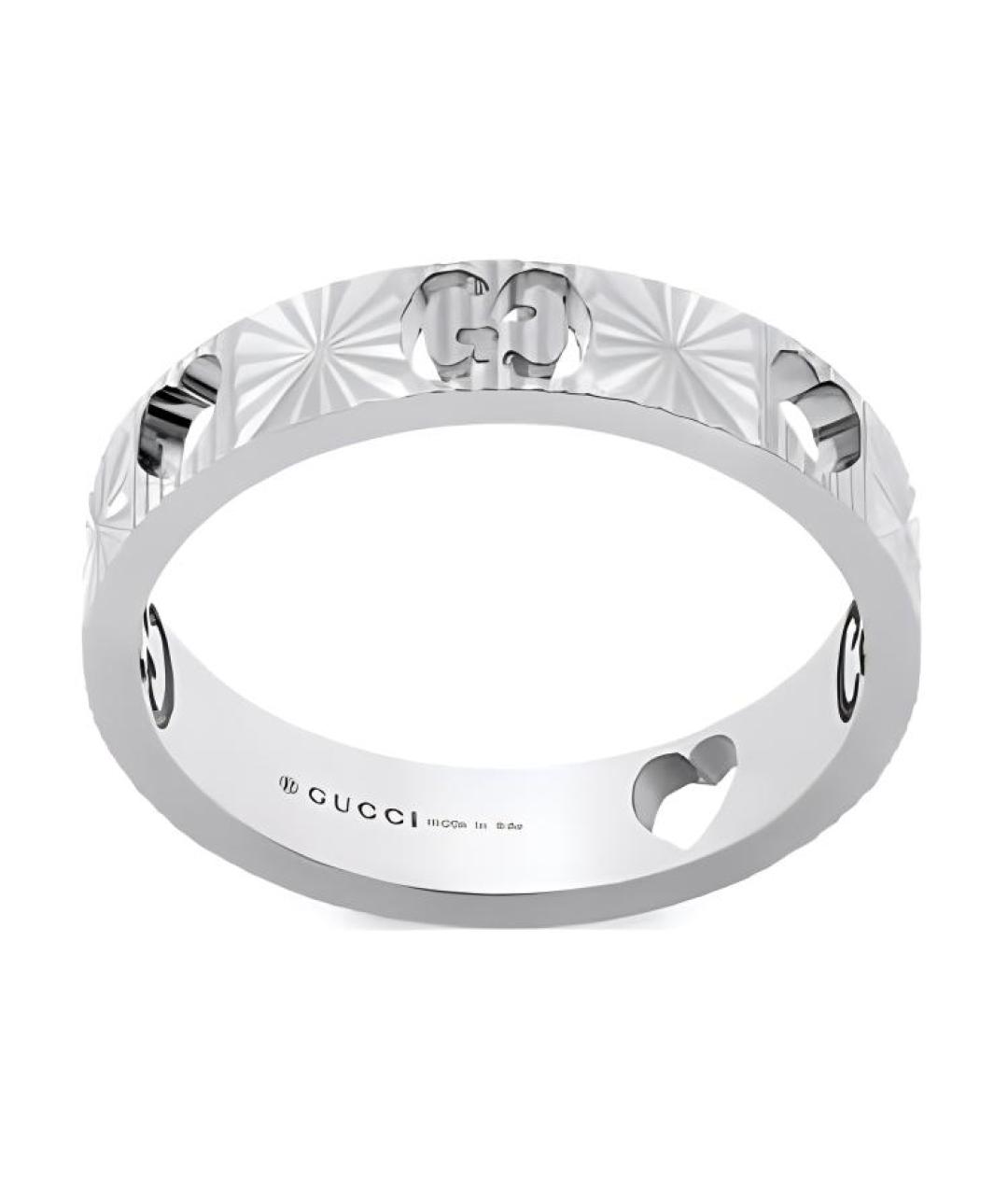 GUCCI Серебряное кольцо из белого золота, фото 1