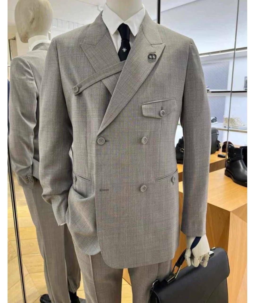 CHRISTIAN DIOR Серый пиджак, фото 4