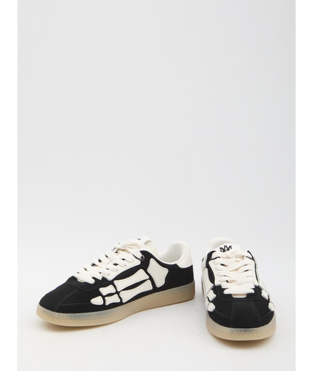 AMIRI Черные кожаные низкие кроссовки / кеды, фото 5