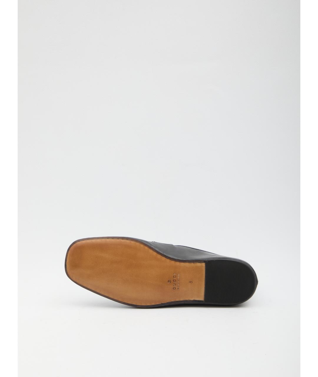 GUCCI Черные кожаные лоферы, фото 4