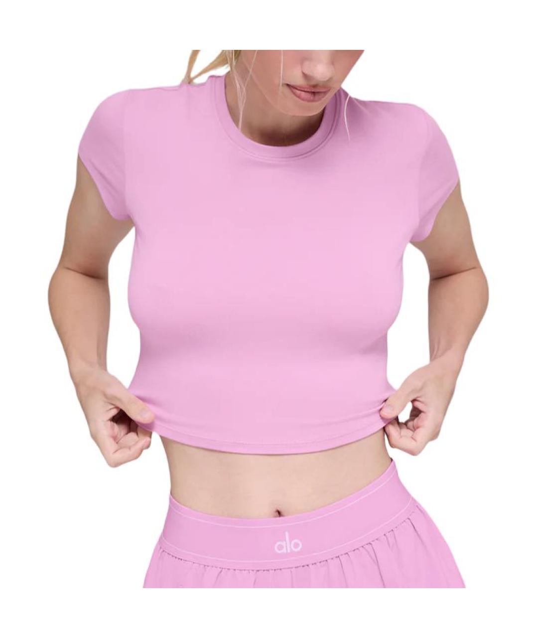 ALO YOGA Розовая футболка, фото 4