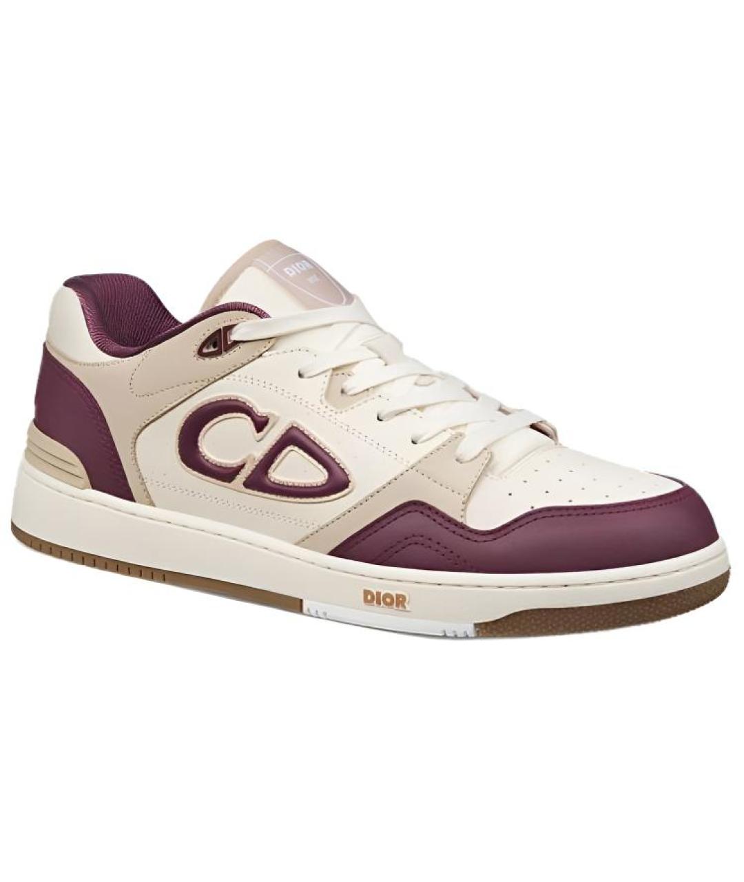 CHRISTIAN DIOR Фиолетовые кожаные низкие кроссовки / кеды, фото 3