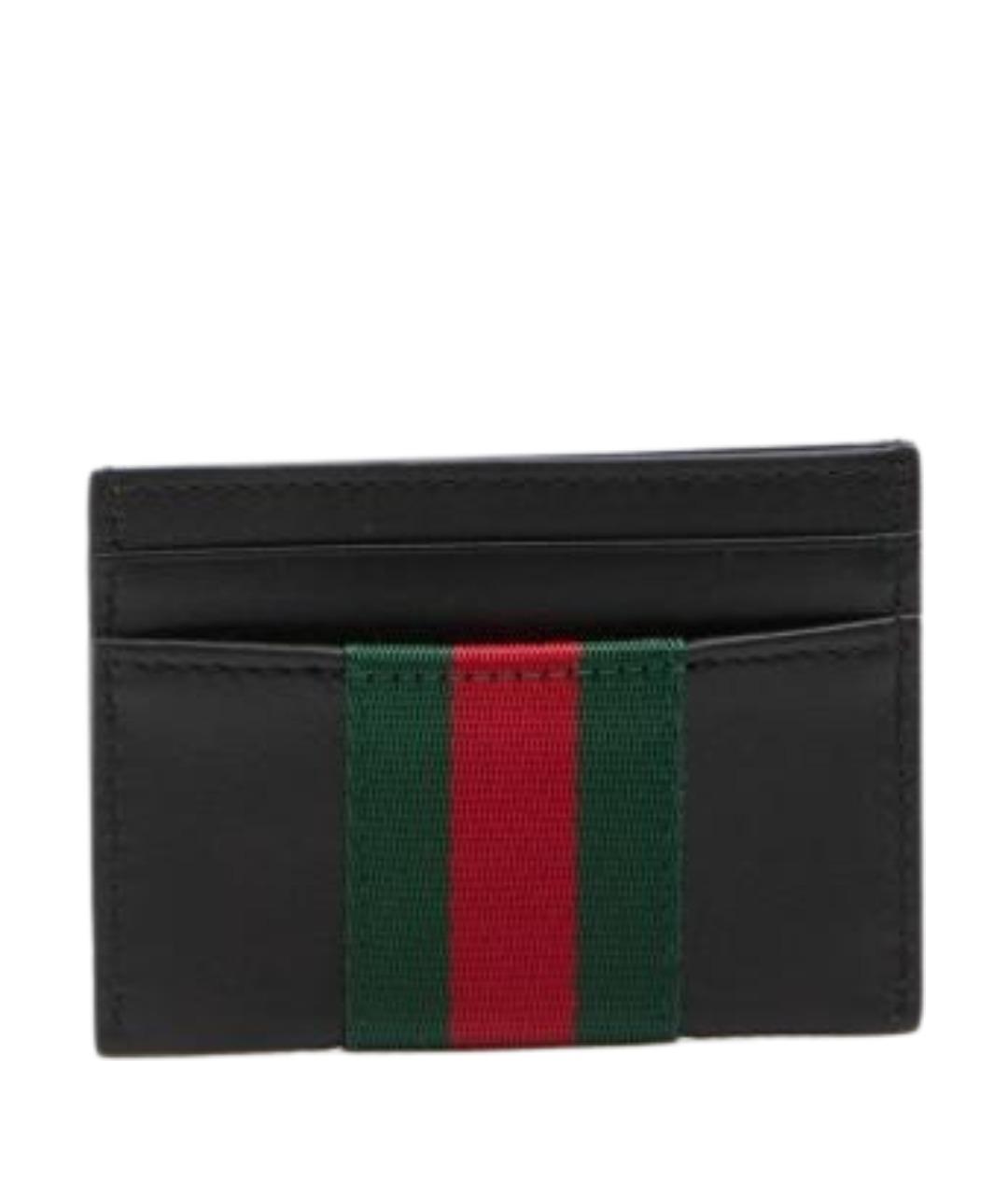 GUCCI Черный кожаный кардхолдер, фото 1