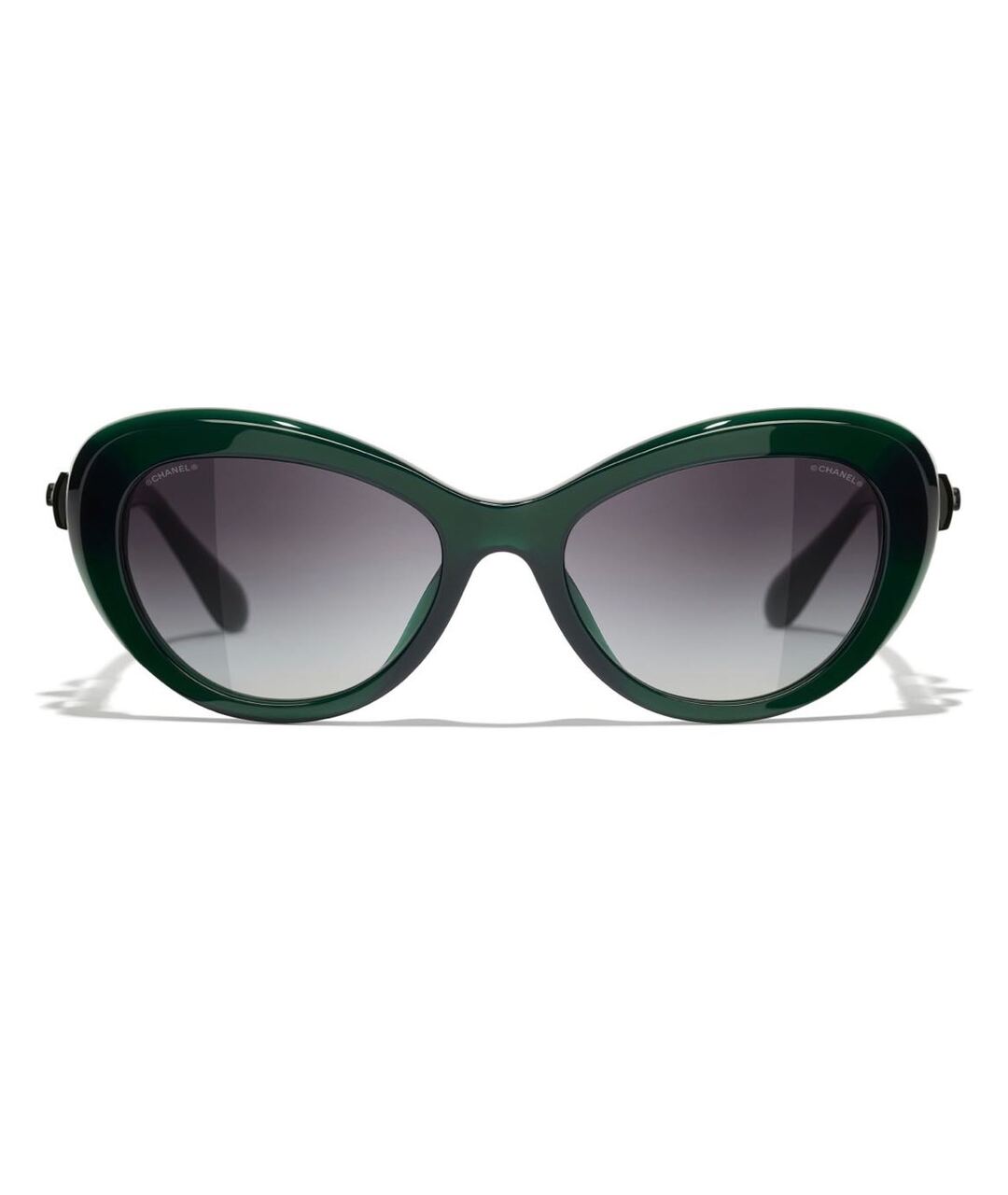 CHANEL PRE-OWNED Зеленые пластиковые солнцезащитные очки, фото 1