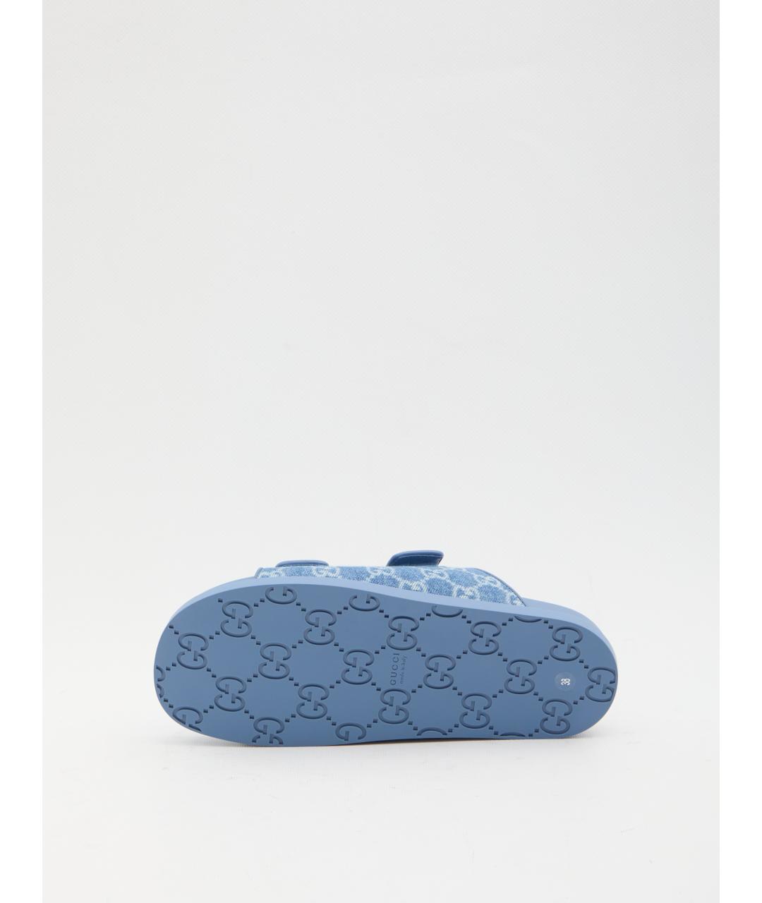 GUCCI Синие текстильные сандалии, фото 4