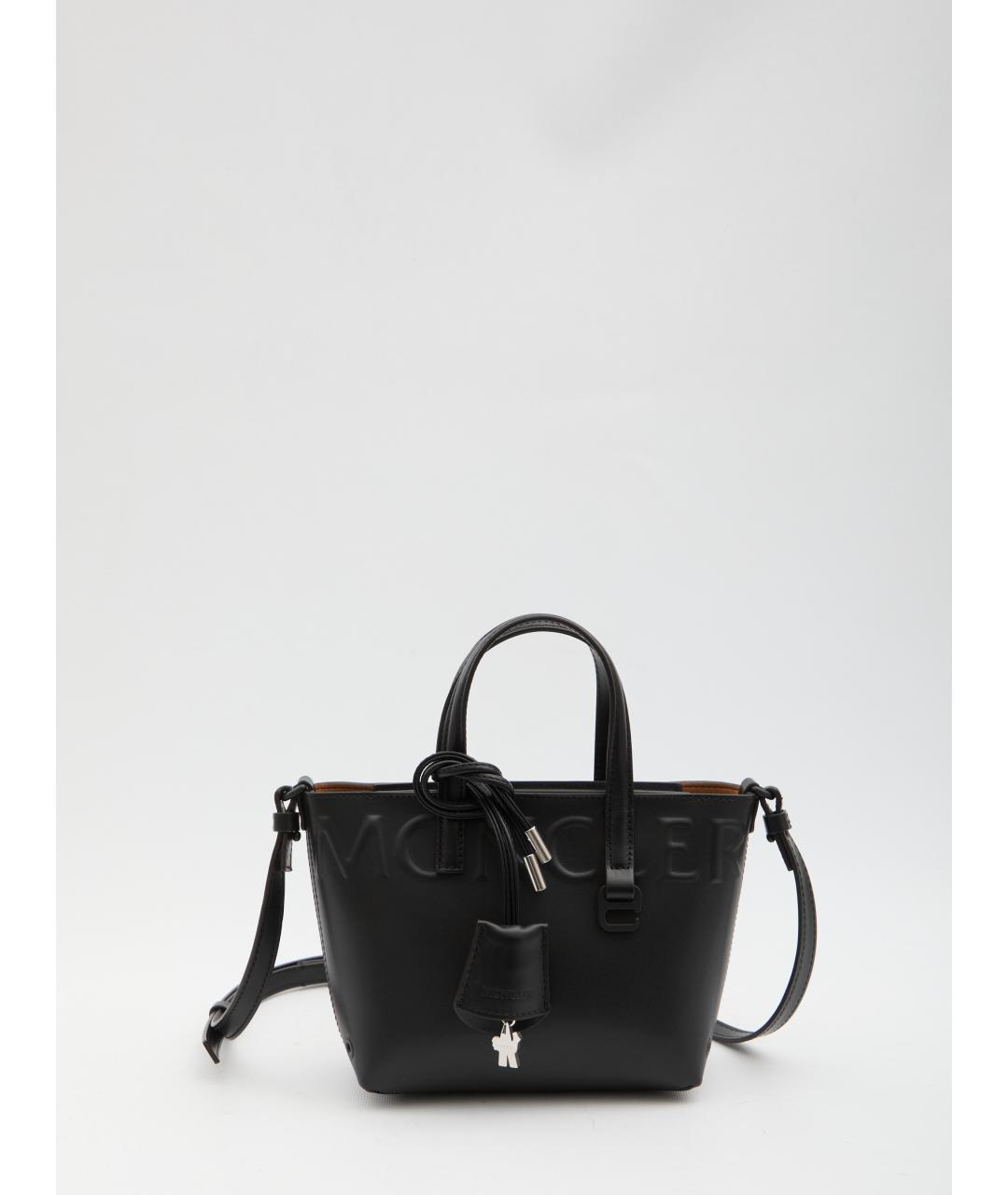 MONCLER Черная кожаная сумка через плечо, фото 5